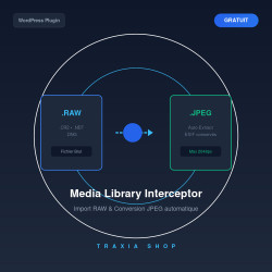Media Library Interceptor v1.2 - Plugin WordPress RAW vers JPEG Gratuit | Traxia
